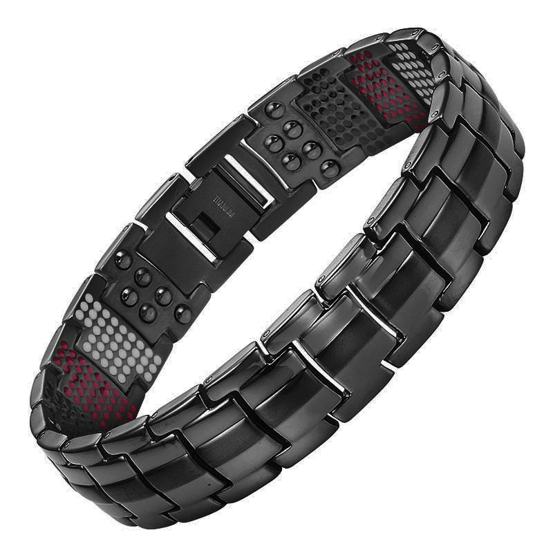 Escalus Men's Black Pure Titanium Magnetic Bracelet - Stylish and Health-Consciou