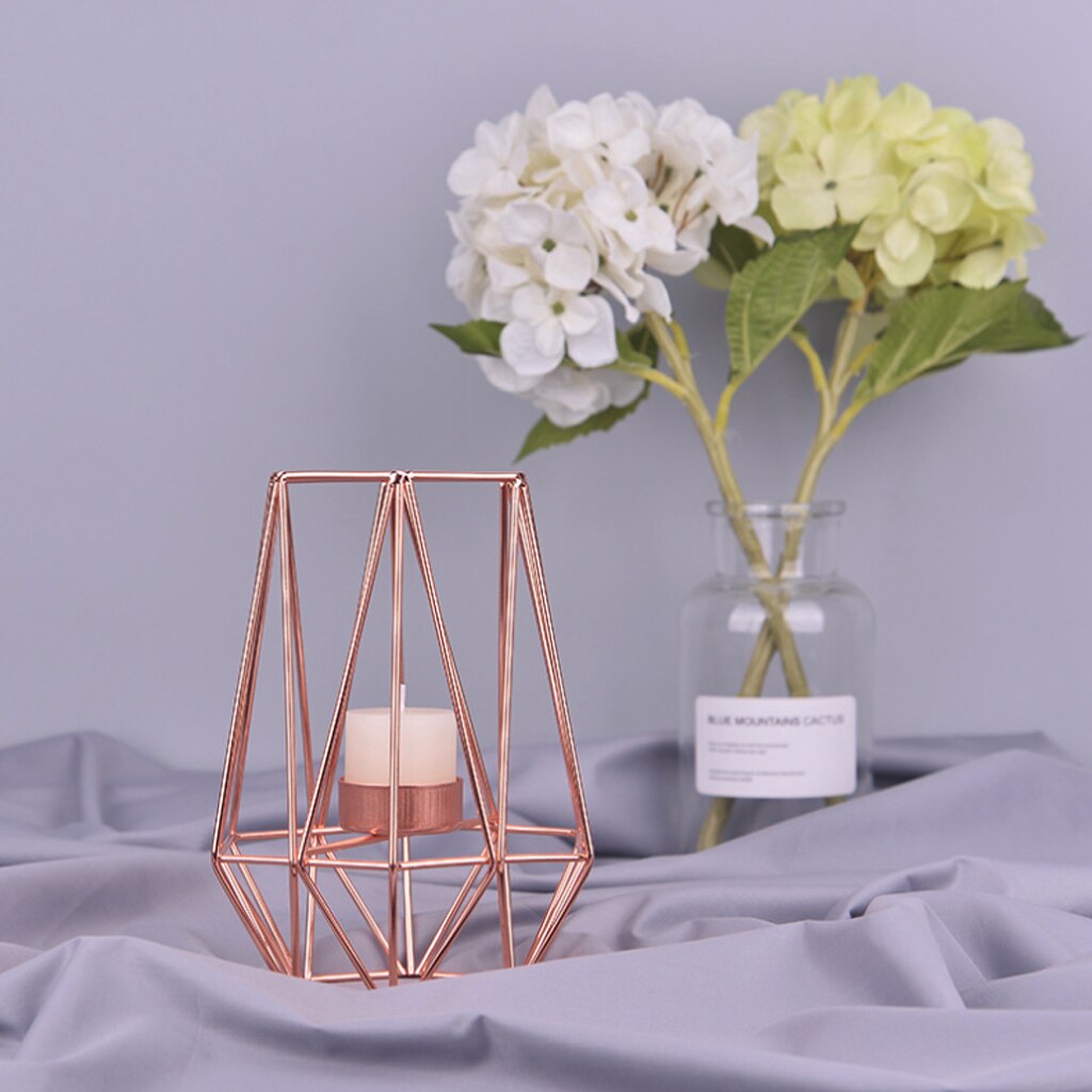 Nordic Style Wrought Iron Geometric Candle Holders Home Decoration Metal holder Crafts candlestick candelabros