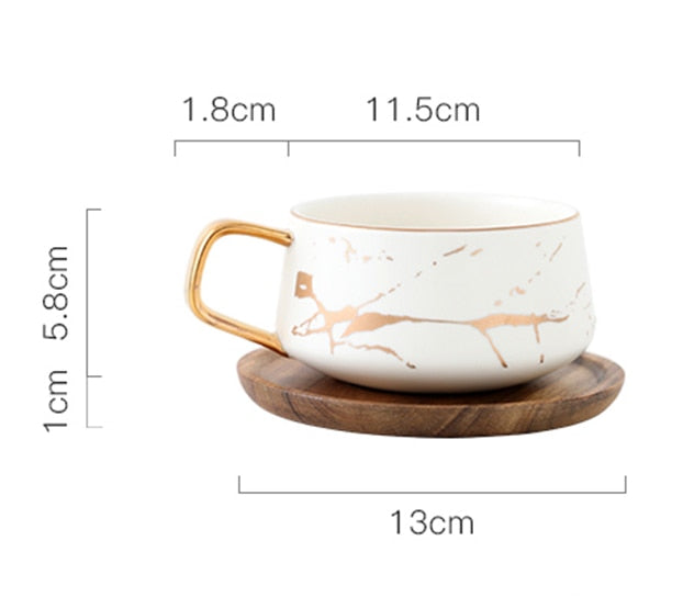 Nordic Marble Coffee Mugs, Matte Luxury Office Tea Cups Ceramic