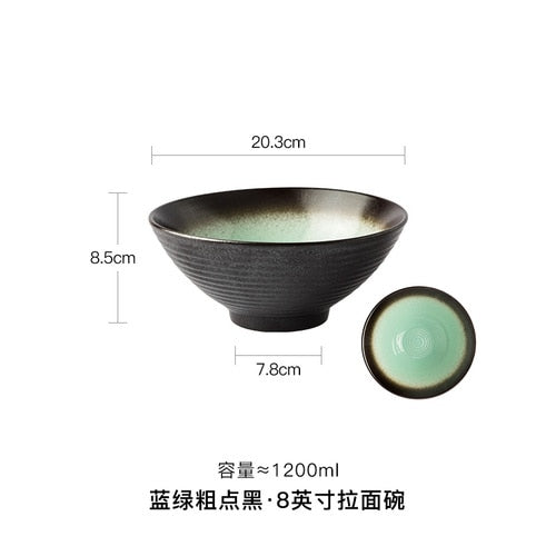 Japanese Ramen Bowl. Ceramic Household Salad Tableware