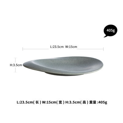 Nordic Grey Color Stone Hat Shape Sushi Plates and bowls