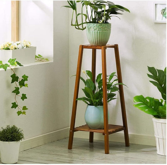 Tall Bamboo Plant Stand Flower Pot. Display Rack Shelf Indoor.