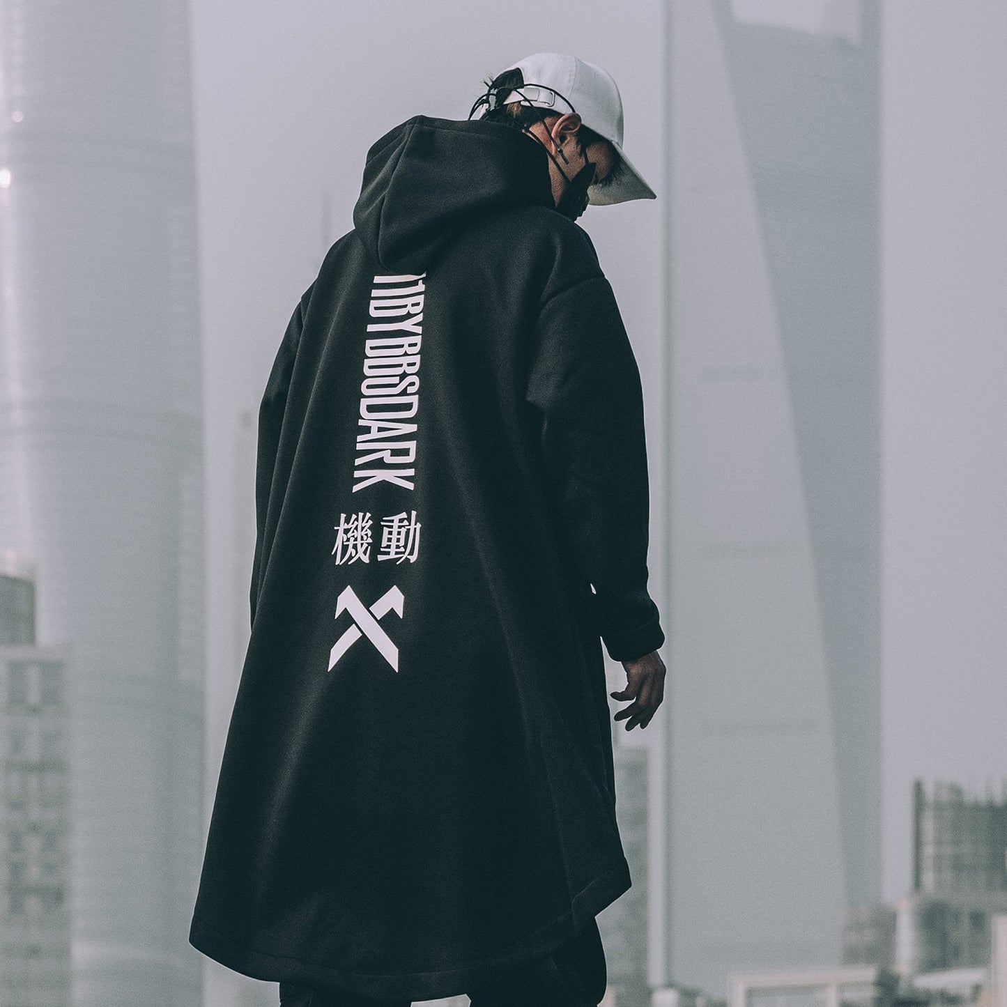 Embroidered Hip Hop Long Jacket Men Casual Streetwear. Harajuku, Trench Coat