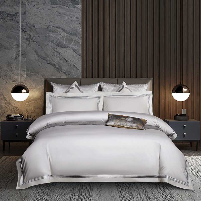 Sleep in Luxury with Three Lines Pure Color Egyptian Cotton Bedding Sets