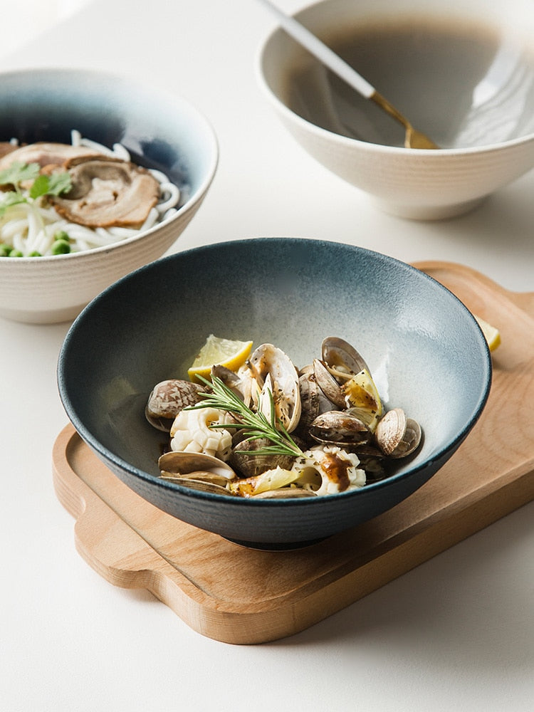 Japanese Ramen Bowl. Ceramic Household Salad Tableware