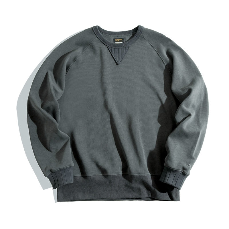 Maden Vintage Men's Sweatshirt. Male Loose Cotton Solid Warm pullover