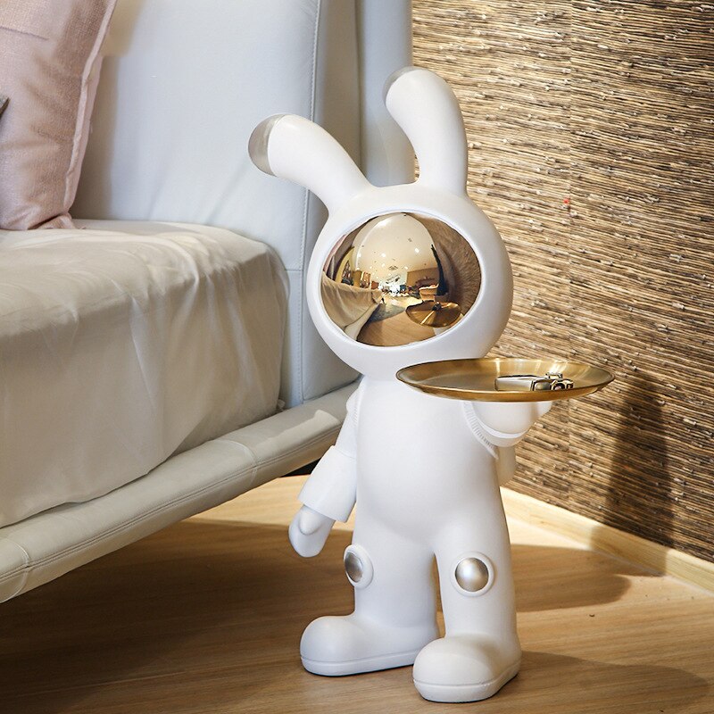 Home Decor Large Resin Floor Ornament of a Space Rabbit. Living Room Decoration Sculpture/ Statue