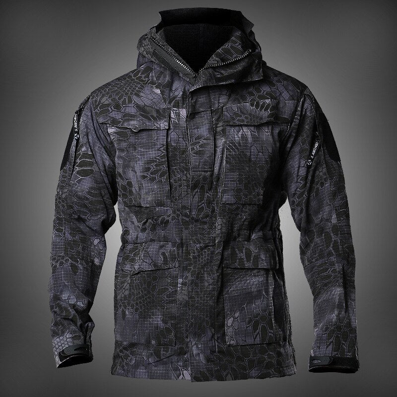 M65 Military Tactical Jacket Men's Waterproof Windbreaker. Hooded Coat Outdoor Fishing/Trekking Hiking Jackets