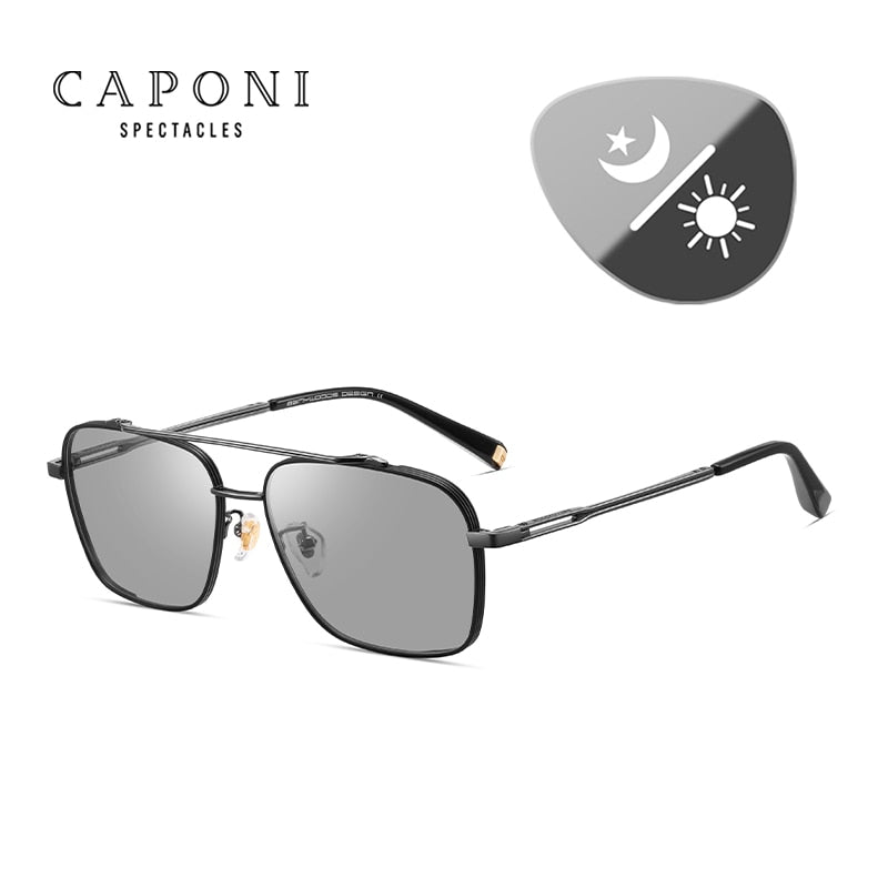 CAPONI Pure Titanium Men's Sunglasses: HD Polarized UV400 Protection