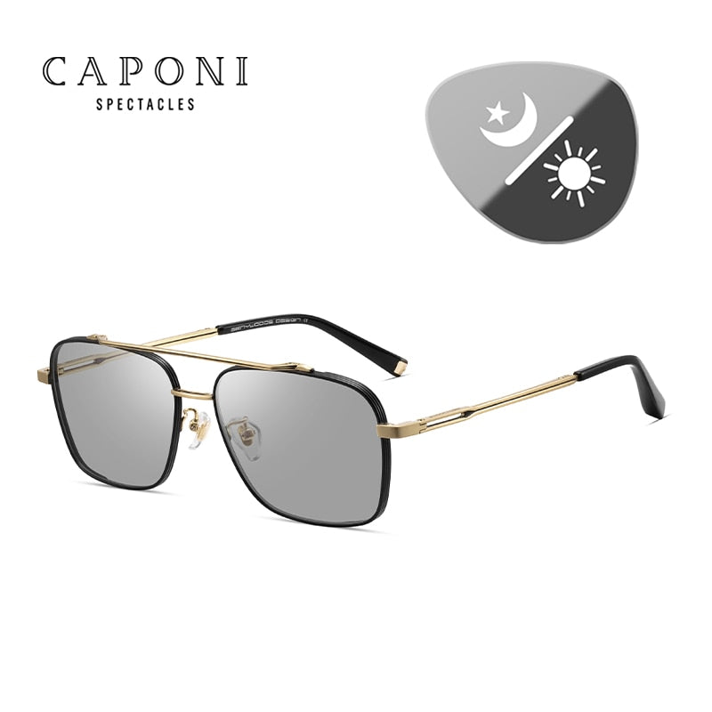 CAPONI Pure Titanium Men's Sunglasses: HD Polarized UV400 Protection