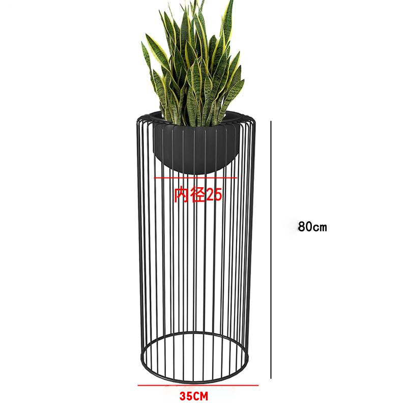 Nordic Minimalist Wrought Iron Floor-to-ceiling Living Room Flower Pot Plant Stand. Balcony Decoration