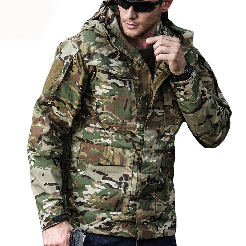 M65 Military Tactical Jacket Men's Waterproof Windbreaker. Hooded Coat Outdoor Fishing/Trekking Hiking Jackets