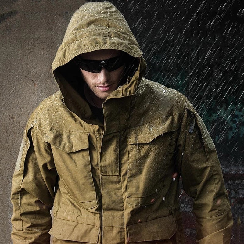 M65 Military Tactical Jacket Men's Waterproof Windbreaker. Hooded Coat Outdoor Fishing/Trekking Hiking Jackets