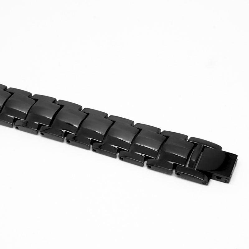 Escalus Men's Black Pure Titanium Magnetic Bracelet - Stylish and Health-Consciou