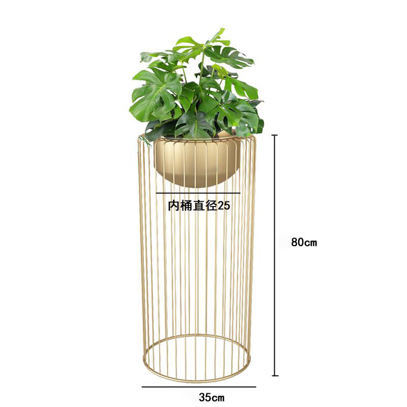 Nordic Minimalist Wrought Iron Floor-to-ceiling Living Room Flower Pot Plant Stand. Balcony Decoration