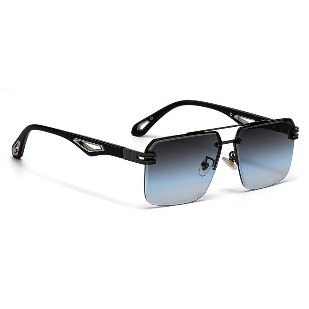 Oversized Rimless Rectangle Sunglasses