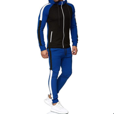 Casual Patchwork Tracksuit with Full Sleeve and Elastic Waist