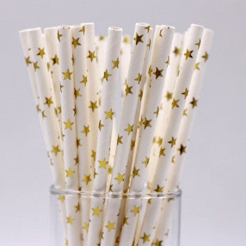 Environmentally-Friendly Paper Straws with Hot Stamping Designs - Straight Pipe Style