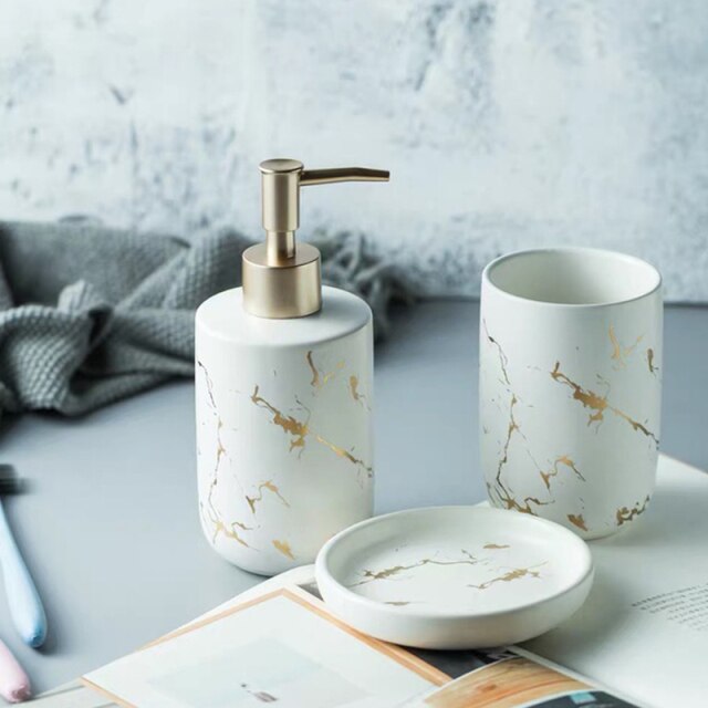 Ceramic Marble Style Bathroom Accessory