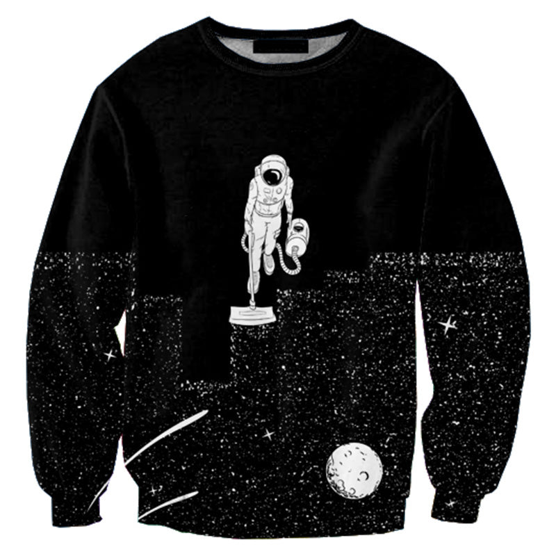 Cloudstyle 3D Sweatshirt. Space Vacuum Cleaner Robot. Jumper, Pullover, Streetwear