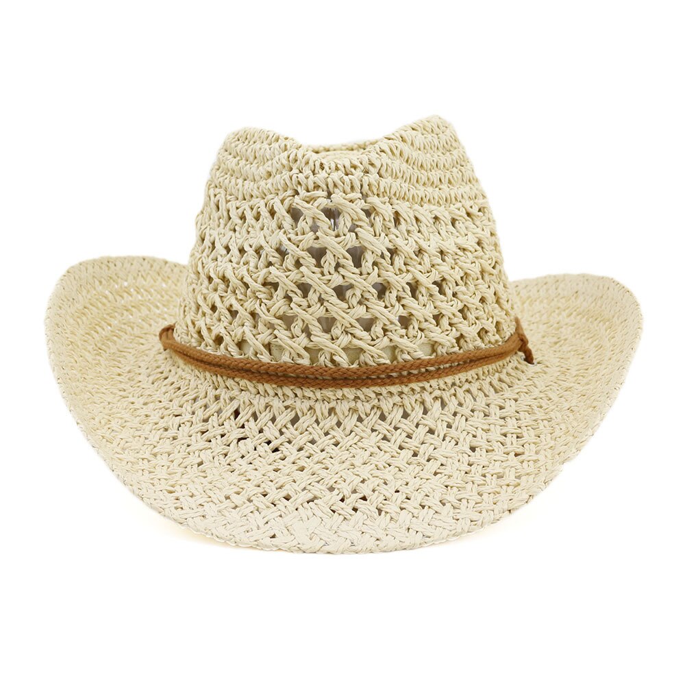 Western Cowboy Straw Hat - Unisex Summer Sun Hat