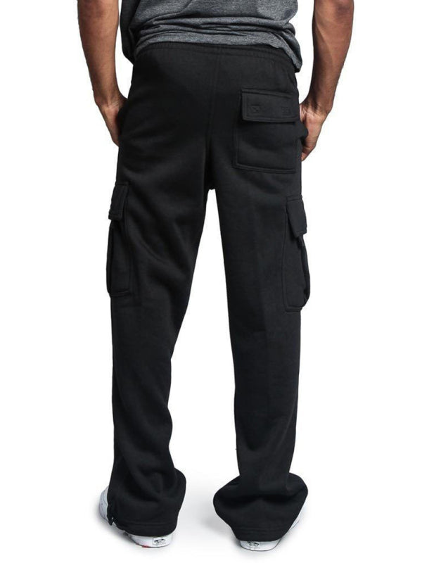 Upgrade Your Style with Men's Solid Color Elastic Waist Cargo Pants