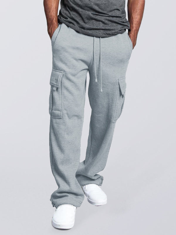 Upgrade Your Style with Men's Solid Color Elastic Waist Cargo Pants