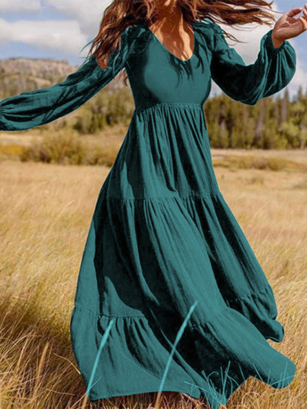 Ethereal Charm Pleated Maxi Dress: Effortless Elegance for Every Occasion!